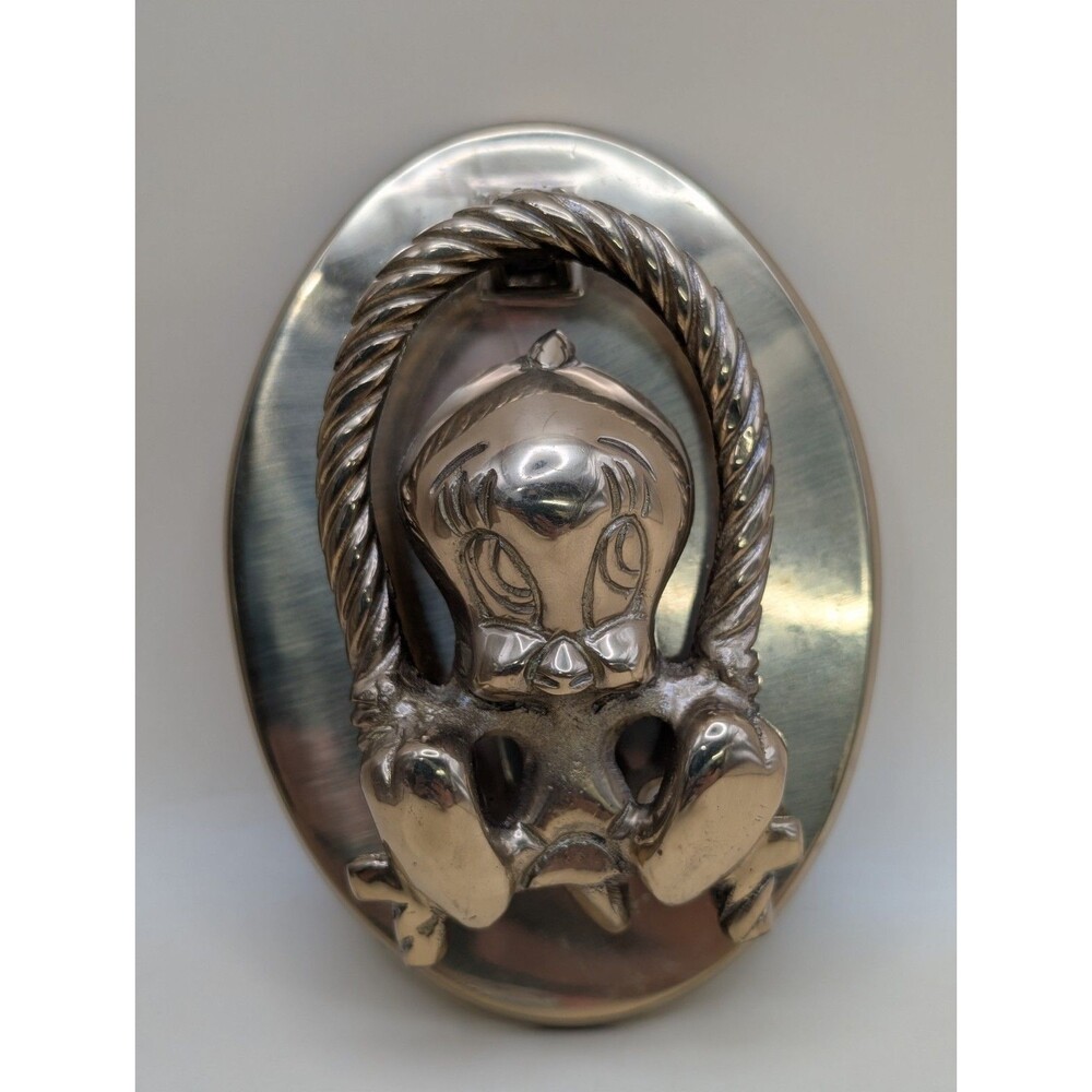 Tweety Bird Swing Looney Tunes Vintage Solid Brass Door Knock Knocker Cartoon